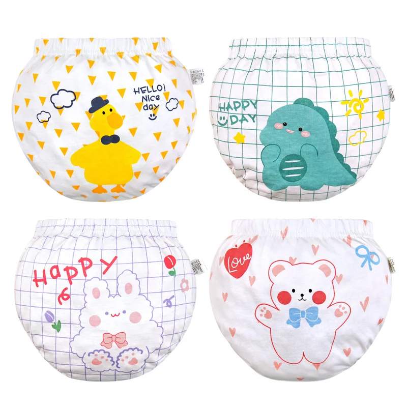 New Korean Cartoon Baby Underwear Panties Boys and infants Girls Printing Cotton Diapers