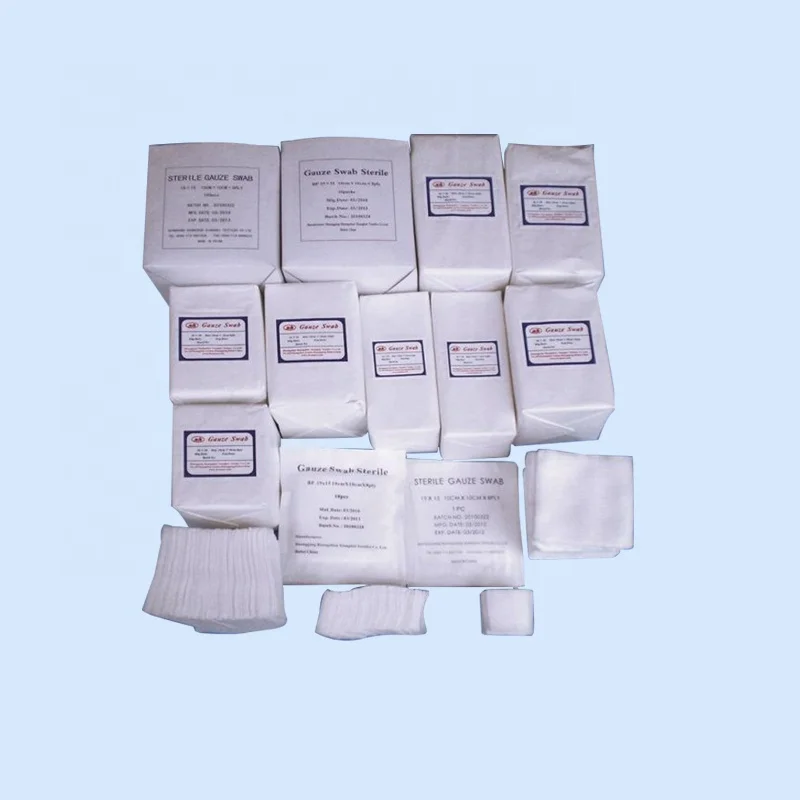 
sterile disposable hotsale compress gauze swab 100% cotton hospital gauze sponge 