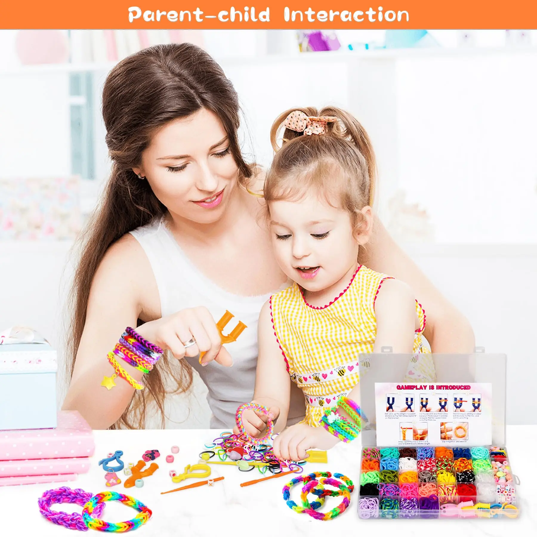 3000+ Rubber Band Bracelet Kit Colorful Loom Bracelet Making Kit DIY Art Craft Kit for Kids Girls Boys Gift