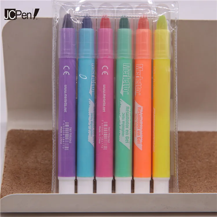 
Set of highlighter color crayons and gel crayons 
