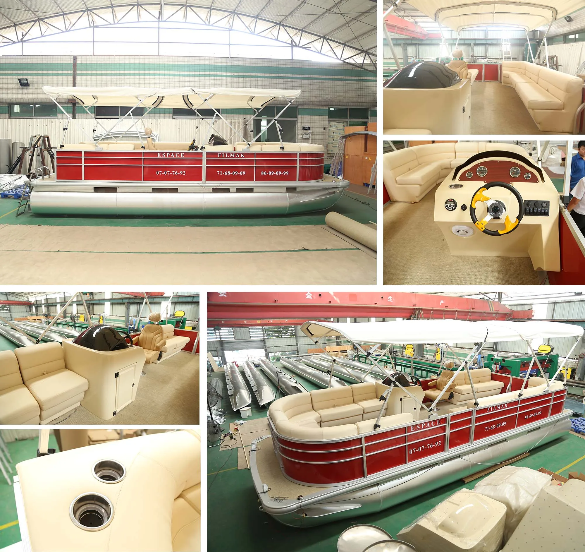 28ft 300HP Tritoon Pontoon Boat With Bathroom For Sale