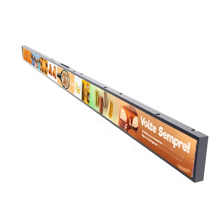 47.1 inch LCD Digital Display Screen Ultra Wide Stretched Bar Screen Wall Mount Strip Advertising Display Screen for Subway Mall