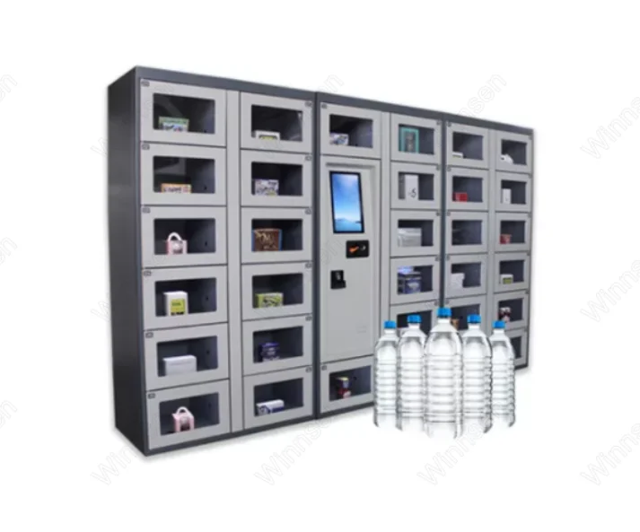 Winnsen Smart Mini Mart Store Touch Screen Credit Card Reader Book Library Custom Vending Locker Machine With Lighting System