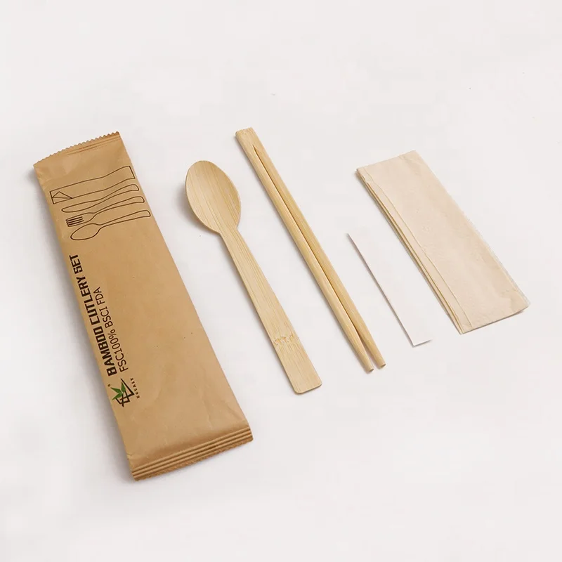 disposable chopstick spoon set free collocation with fork spoon napkin toothpick chopsticks in plastic package