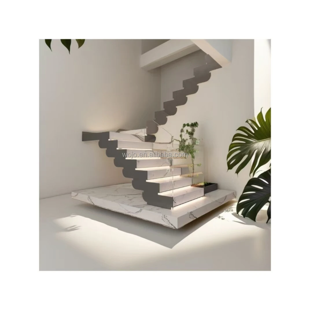 Изготовленная на заказ Современная винтовая лестница для плоской виллы гарантированного качества с деревянными стальными стеклянными материалами