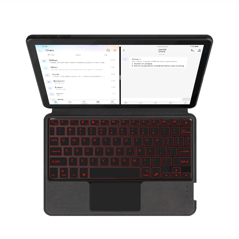 Teclado Wireless BT Keyboard Tablet Case for Samsung Tab S8 Plus S7 Plus A8 with Pen Holder