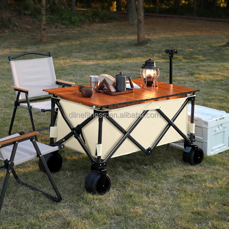 Outdoor Picnic Beach  Garden Park  Camping Cart Foldable Collapsible Utility Trolley Cart