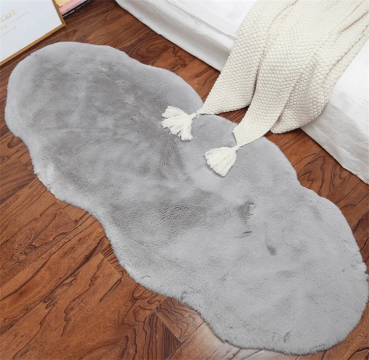 Click Sustainable ECO Friendly Rug Tiger Shape Rug Indoor Ultra Soft Faux Fur Synthetic Sheepskin Rug