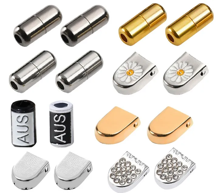WYSE Wholesales Lazy No-Tie Metal Shoelace Round Capsule Press clip Trendy Colorful Casual Shoes Buckle