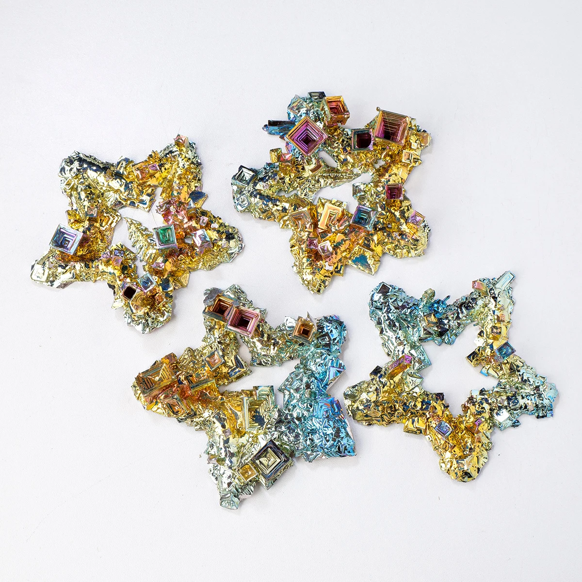 wholesale bismuth metal five-pointed star rough stone bismuth ore carving gift home decoration