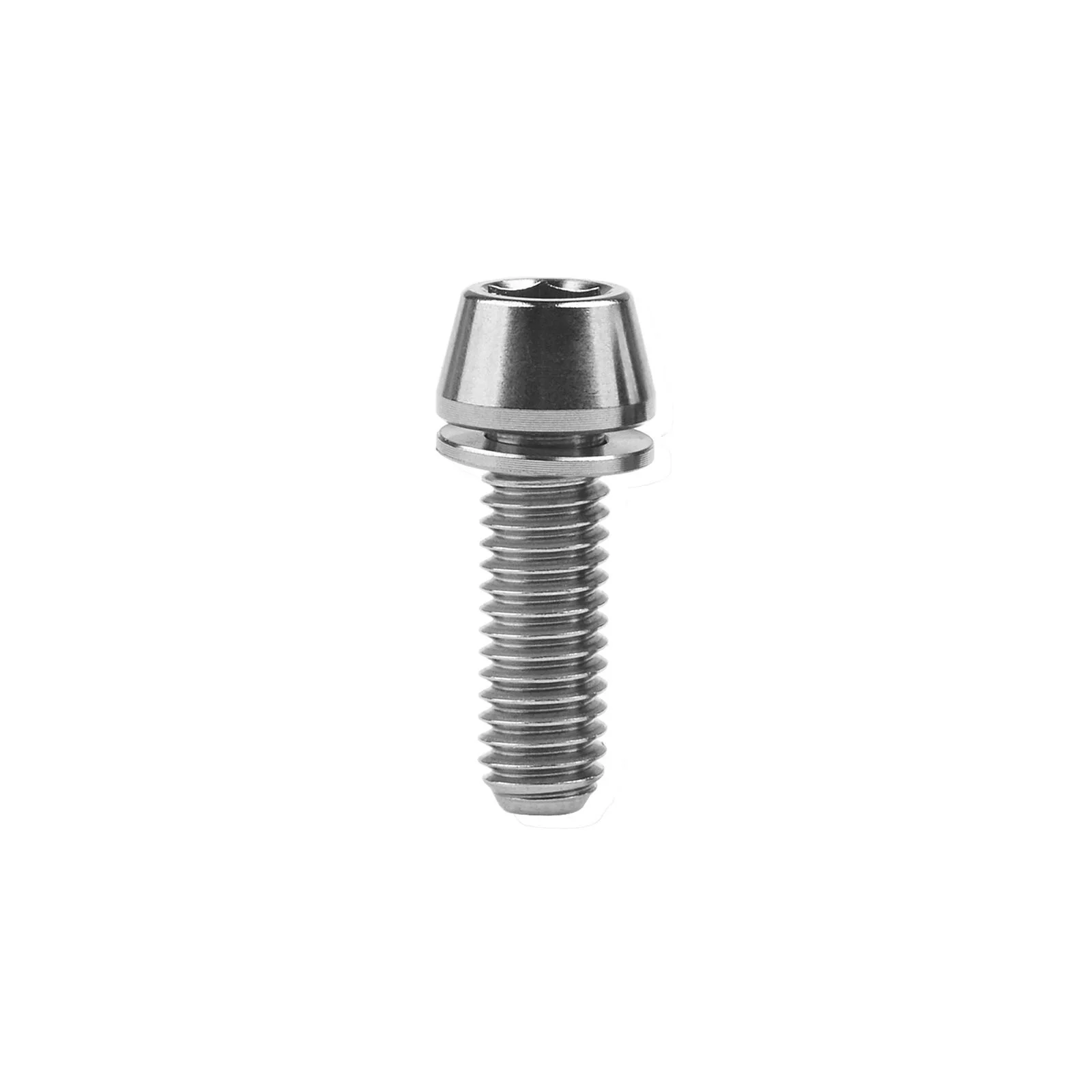 6 pcs M5 Titanium Bolt Taper Head Hex Screws With Non-shedding Washer
