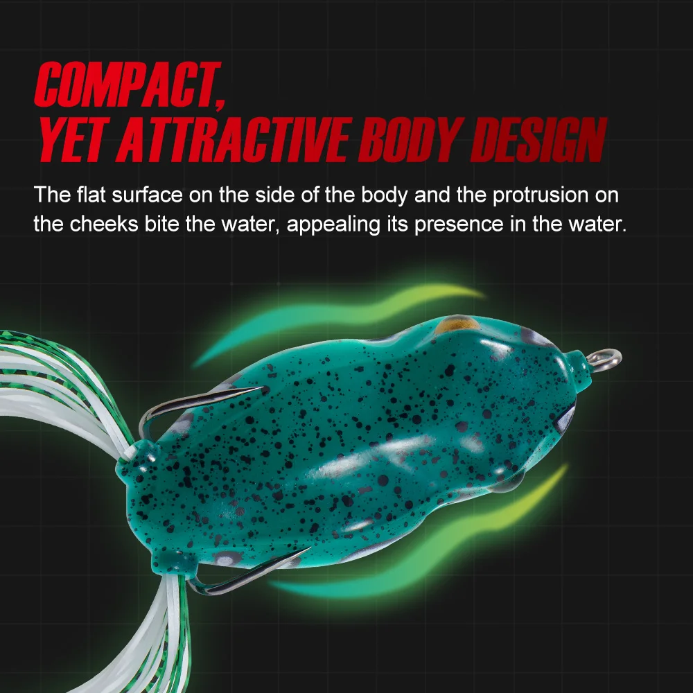 Noeby Topwater Silicone Soft Rubber Walking Frog Lure Toad Snakehead Hollow Body Soft Baits Wobblers Artificial Insect Soft Lure