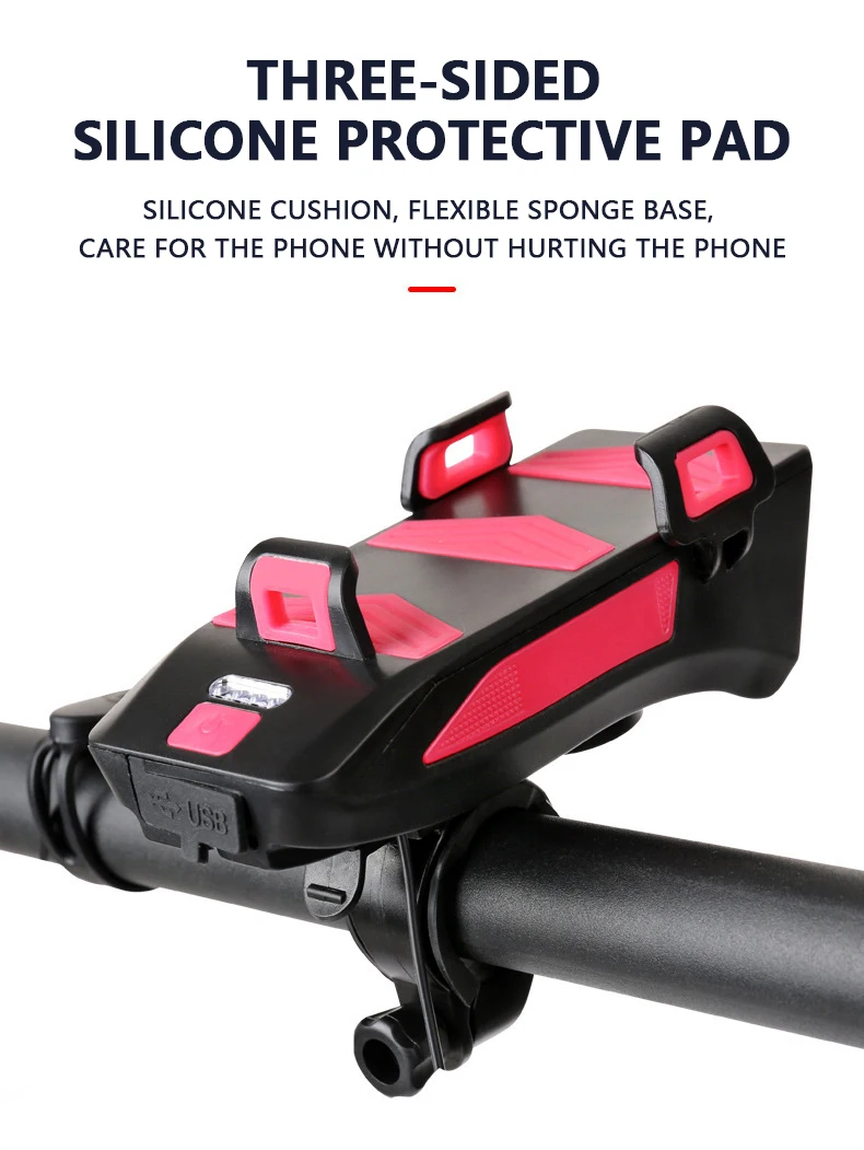 2000AH and 4000AH battery capacity USB mobile phone holder power bank bicycle bike front LED lamp light