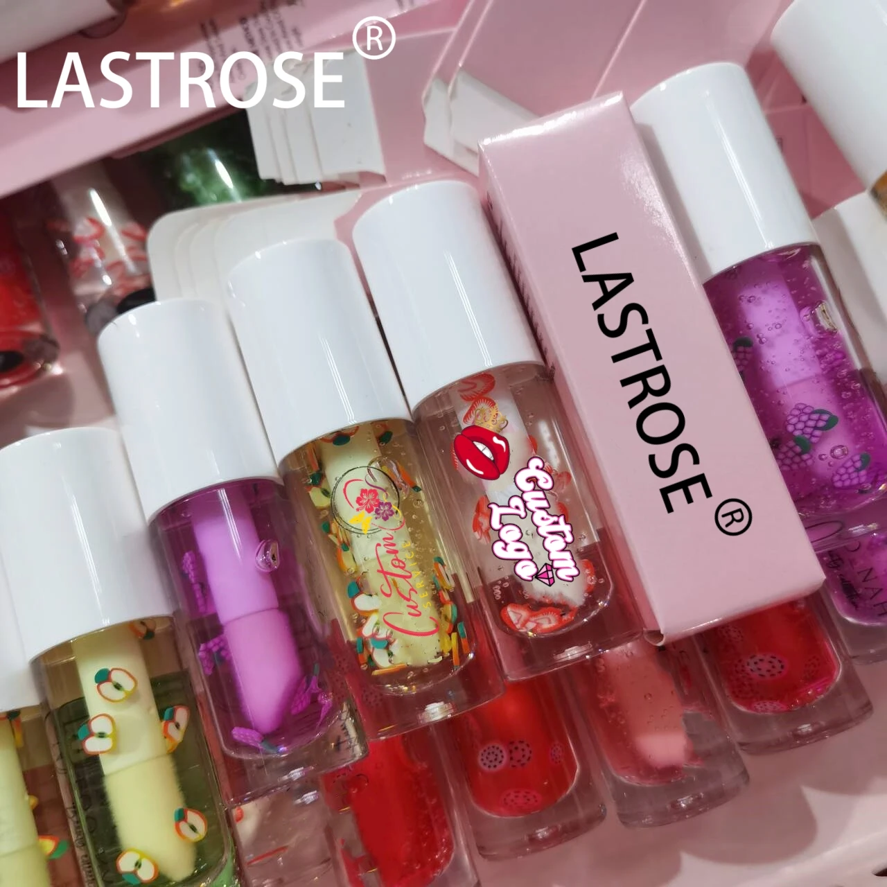 Hot selling 16 colors fruit flavor liquid lip balm private label big brush moisturizing vegan fruit sakura clear lip oil