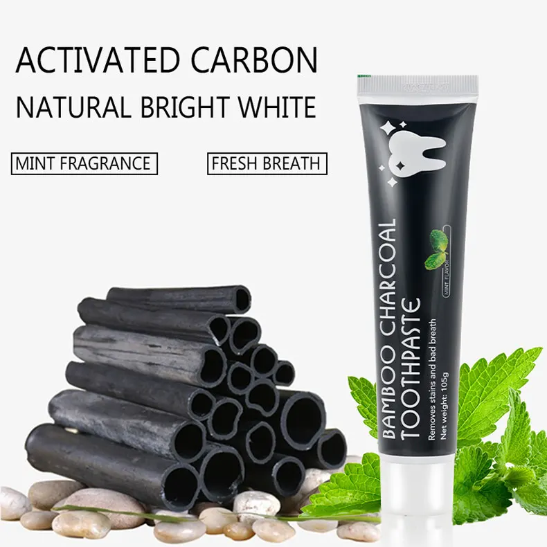 Black bamboo natural charcoal toothpaste teeth whitening toothpaste for day and night
