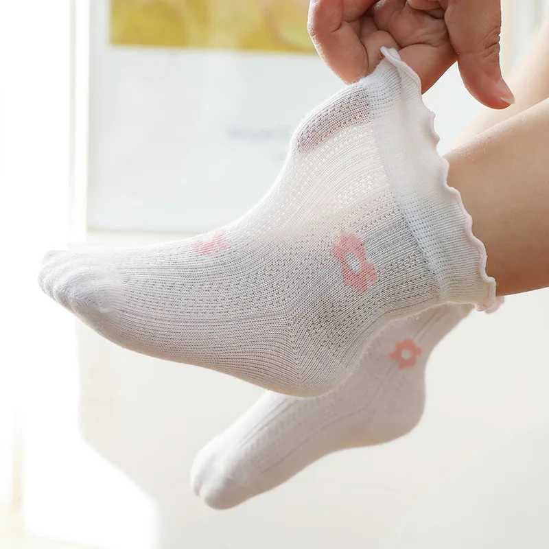 
Anti Slip Cotton Dress Crew Socks With Grips For Baby Infant Toddler Kids Girls 