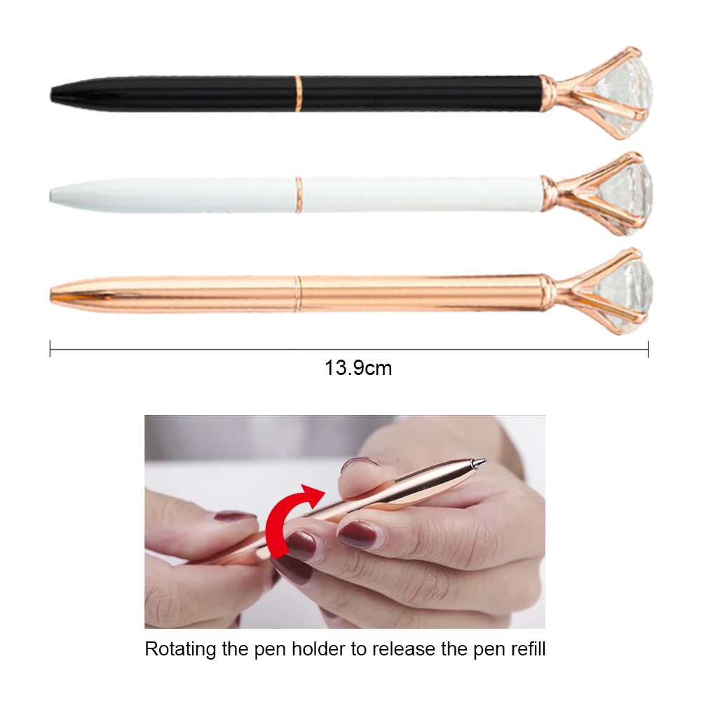 Promotional Pens With Custom Logo Metal Crystal Top Crystal Pen Diamond For Wedding Gift Metal Ballpoint Pen