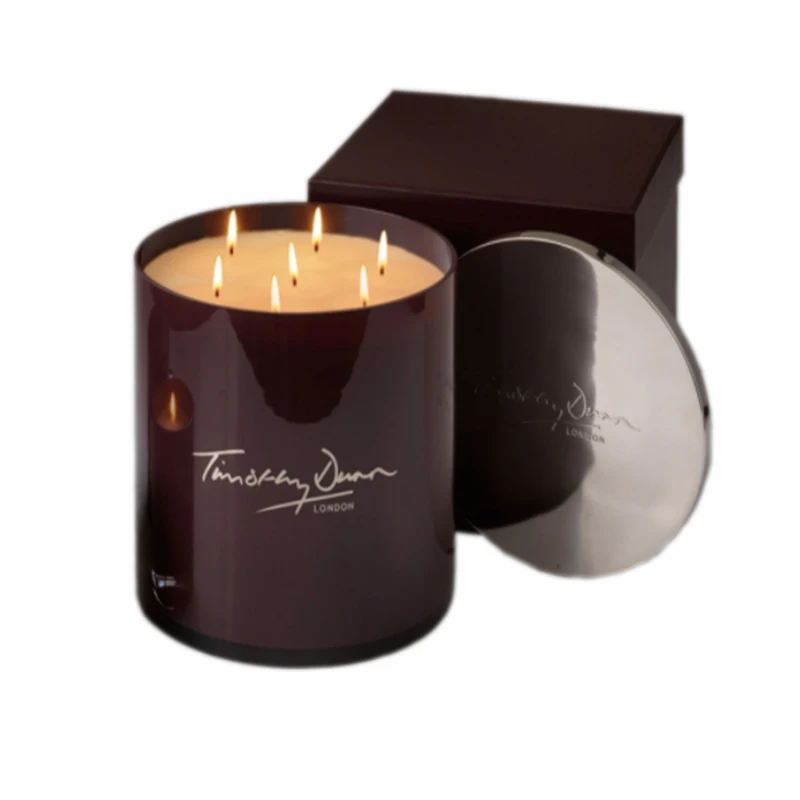 Simple Scented Candle in Clear Glass Jar Custom Fragrance for Home Decoration with Good Packaging Box