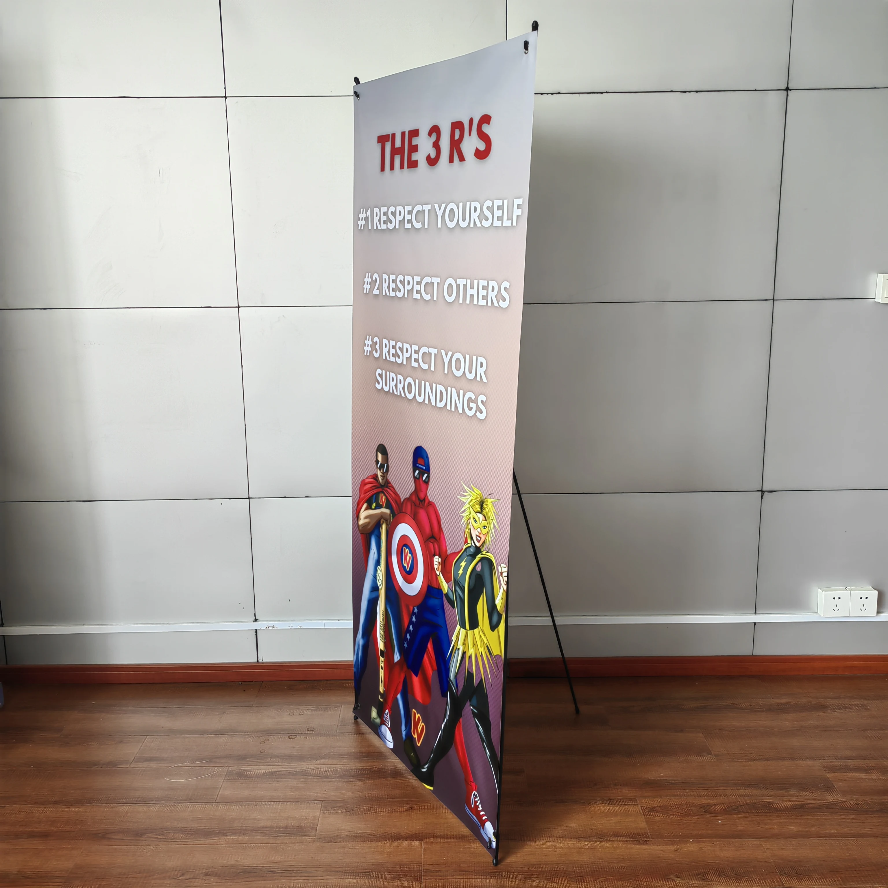 Wholesale 60*160cm 80*180cm Advertising Trade Show Metal Frame Floor X Banner Display Stand