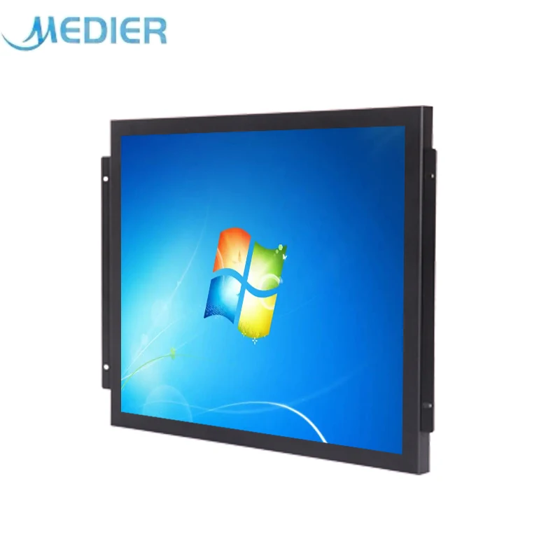 Medier Factory Wholesale 15 Inch Touch Screen Monitor Industry De Poeira Black Metal Open Frame LCD Industrial Monitor Indu