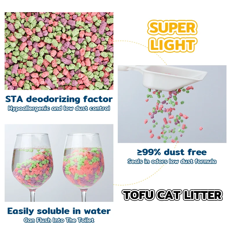 HAISEN Bulk Polymer Tofu Cat Litter Sand Tidy Mixed Tofu Cat Litter