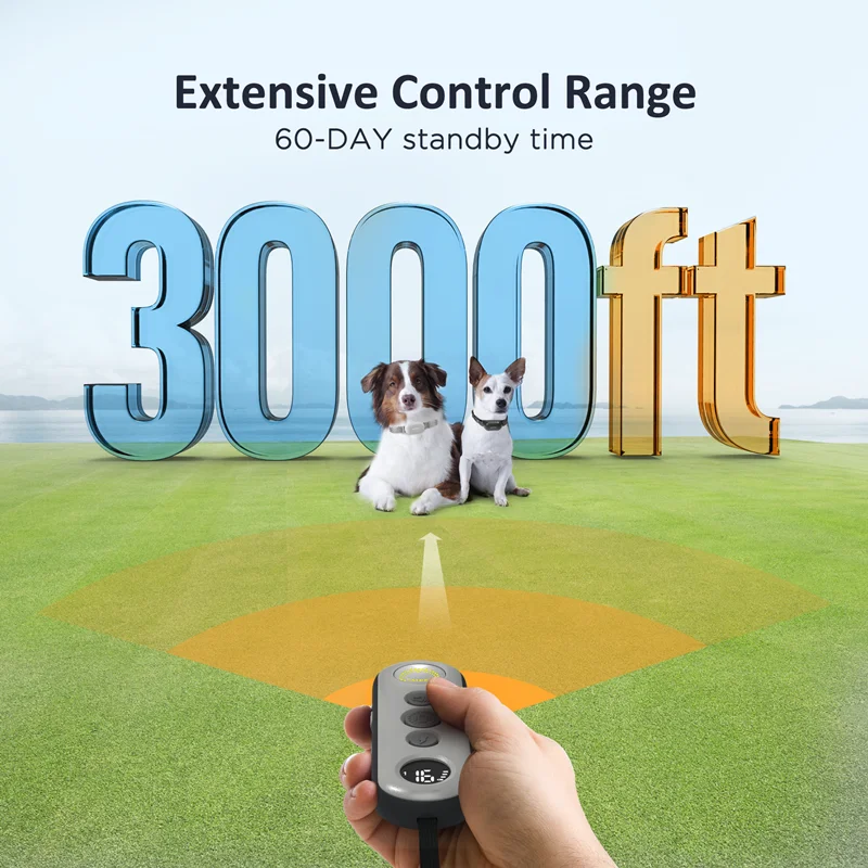 Patpet rechargeable remote vibrating Dog Training e Collar Electric Shock Small Middle Big Dog with shock collar