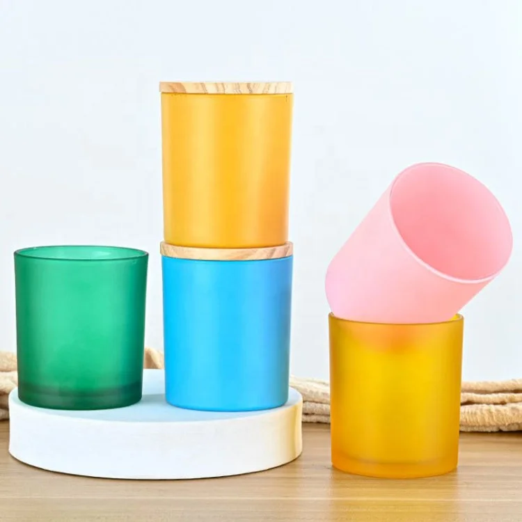 Wholesale DIY large colorful amber white green matte black luxury crystal ceramic empry unique candle jars in bulk