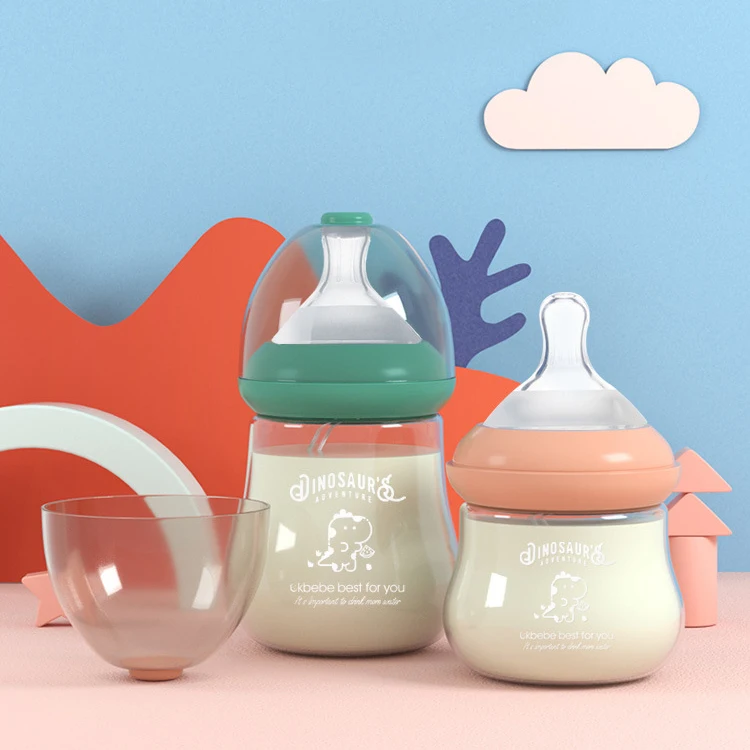 High borosilicate glass baby bottle wide neck milk bottles for newborns baby feeding bottle