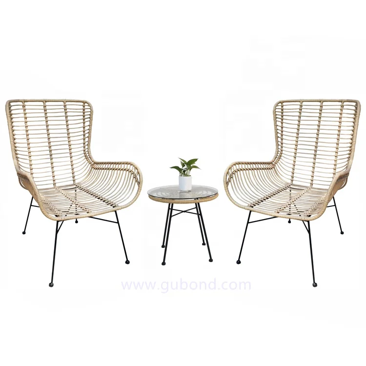 Outdoor Furniture Restaurant Metal Poly Rattan Dining Chairs with Cushions on Sale