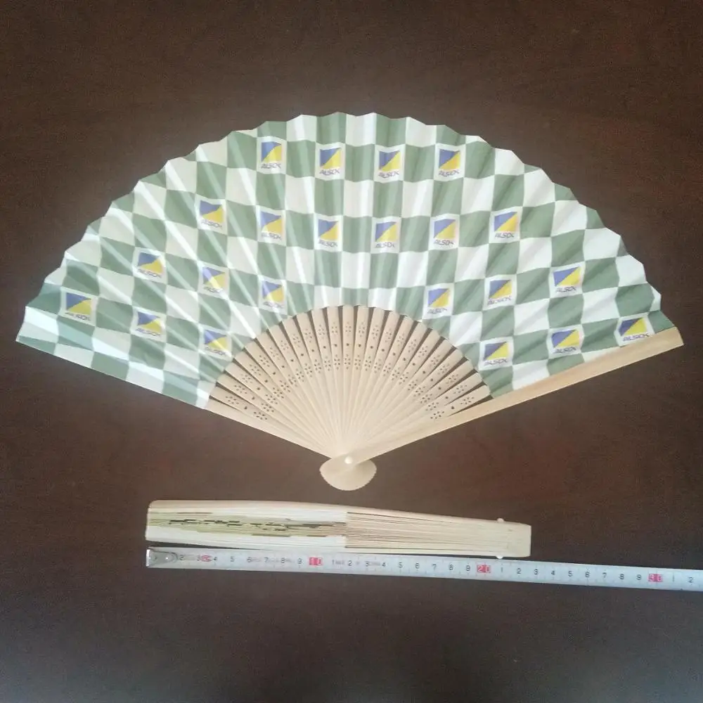 22,5 см бамбуковый вентилятор с обеих сторон печатная индивидуальная бумага