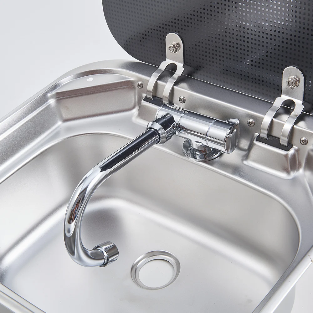 Factory Made Stainless Steel Rv Kitchen Sink Caravan Sink With Glass Cover