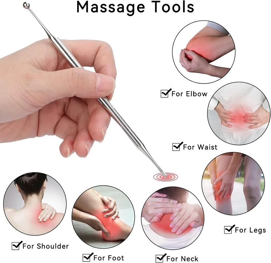Luxury Wholesale Stainless Steel Full Body Deep Tissue Trigger Point Face Facial Reflexology Tools Pain Relief Acupuncture Pen