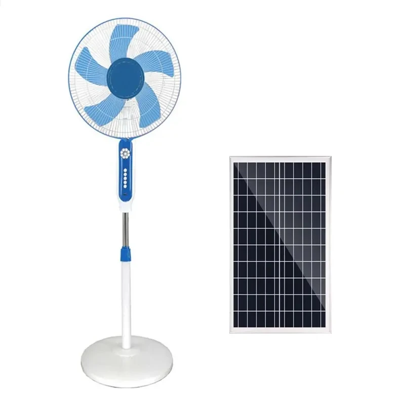 Factory OEM High Efficiency Home Height Adjustable Wide Angle Adjustment Outdoor Fans Home 18 Inch Solar Fan with battery