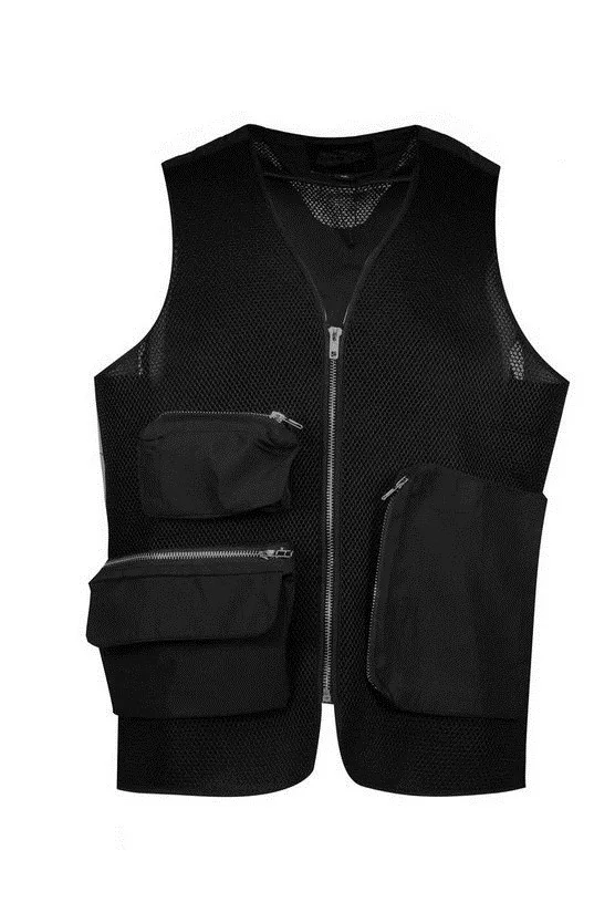 Fashion waistcoat vest for mens custom straps nylon work training breathable utility vest mesh homme
