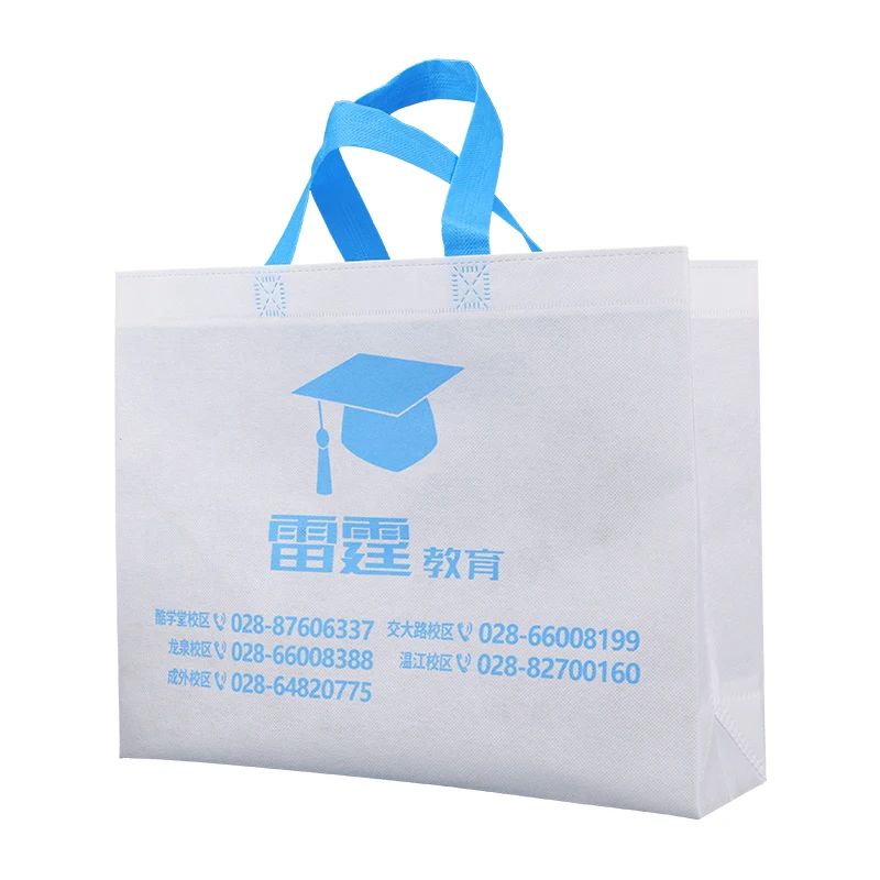 Polypropylene spunbond biodegradable carrier packaging cloth reusable shopping bag custom logo printed non woven wine tote bag