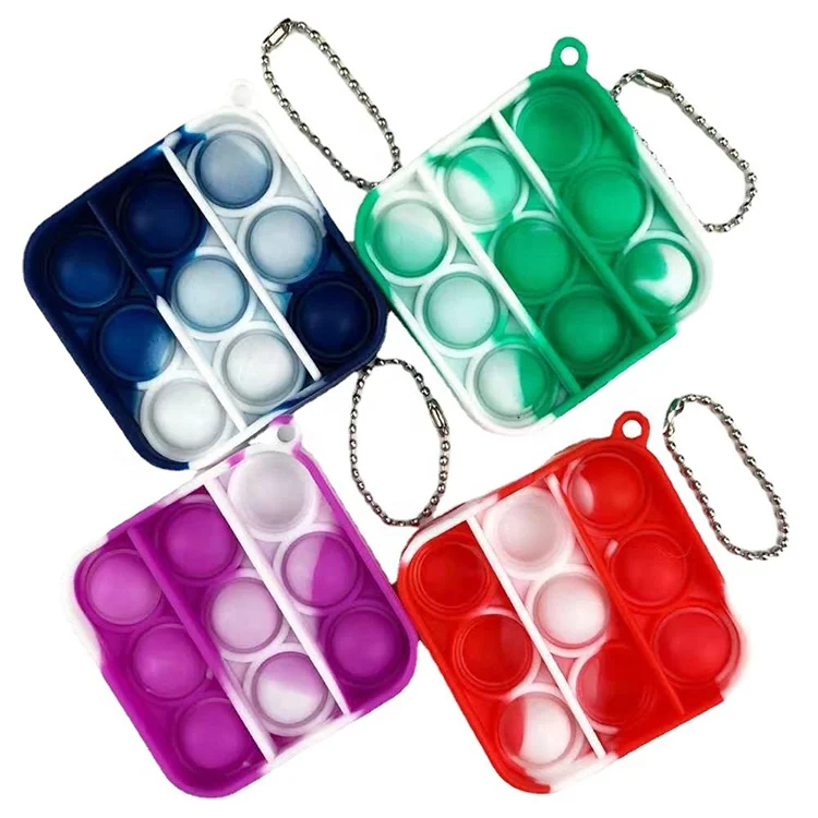 
2021 New Smallest Pop It Press Fidget Toy Stress Relief Hand Toys Tie Dye Bubble Mini Size Silicone Push Pop It Too Go For Tot 