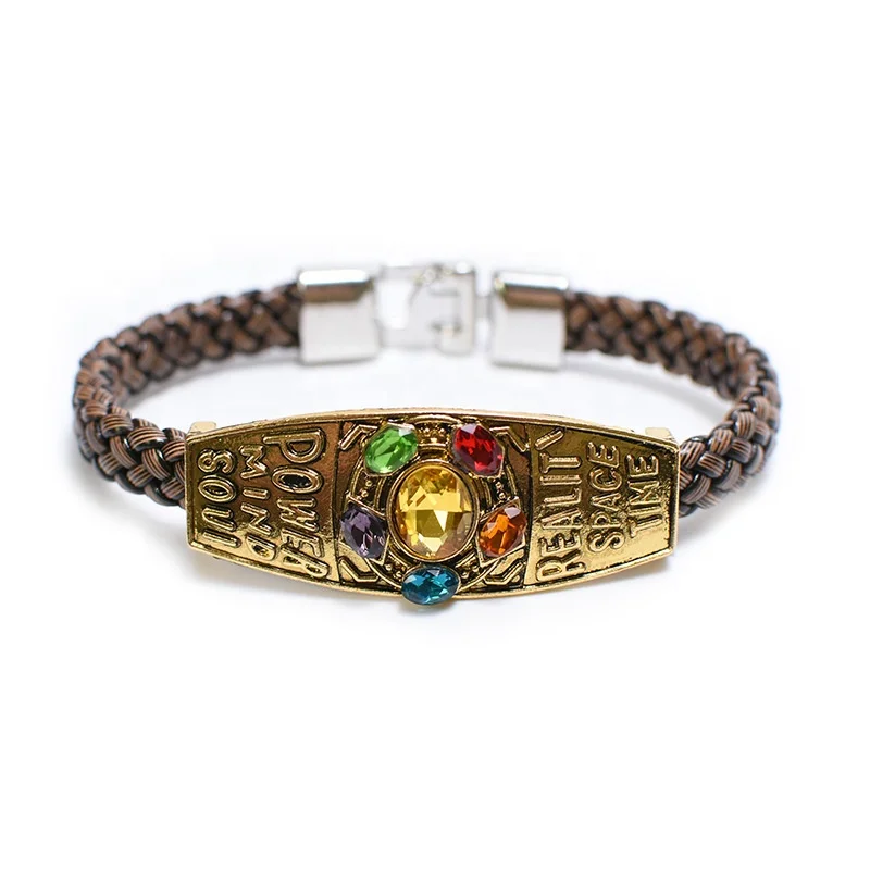 Factory Wholesale High Quality Men Weave Bracelets Jewelry Unisex Handmade Weave Leather Anime Bracelets