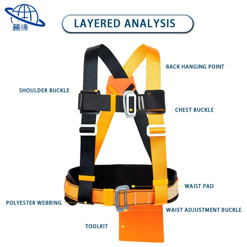 Factory Customized Fall Protection Three Point Half Body Climbing Harness Safety Belt