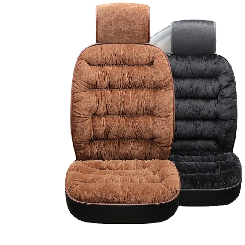 Universal Wool Warm Fuzzy Auto Car Seat Covers Front Rear Cover Car Cushion Chair Pad
