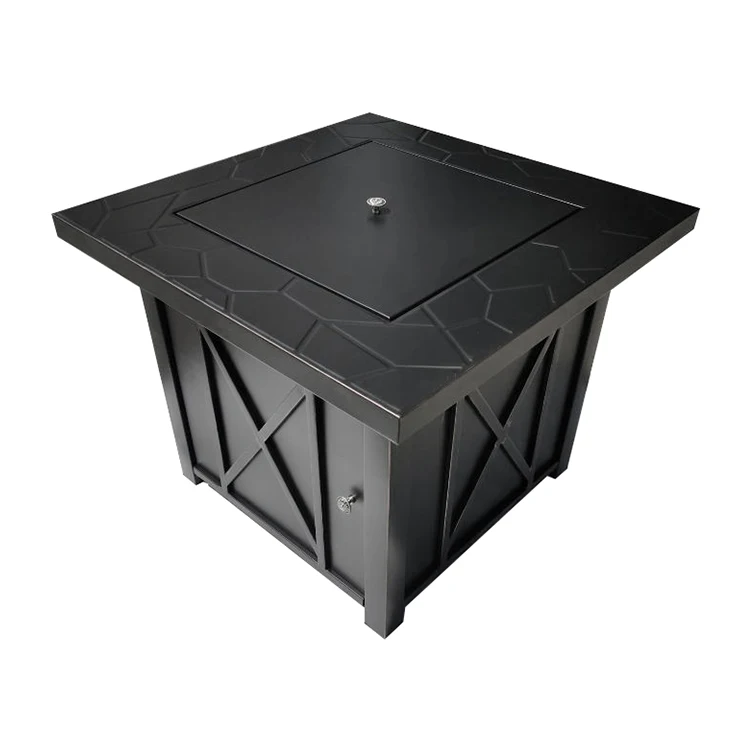 Multi-function square gas fire pit table / aluminum frame garden outdoor fire pit