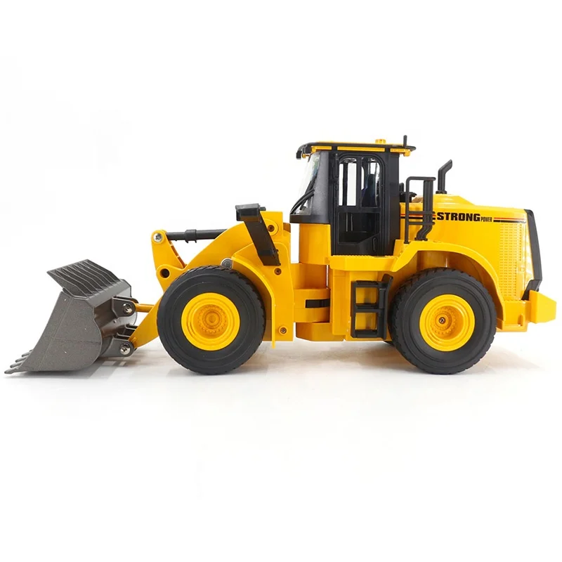 Huina 1552 1:16 11CH Electric Sound Led R/C Construction Car Model Wheel Loader Metal RC RC Diecast Radio Control Bulldozer Toys