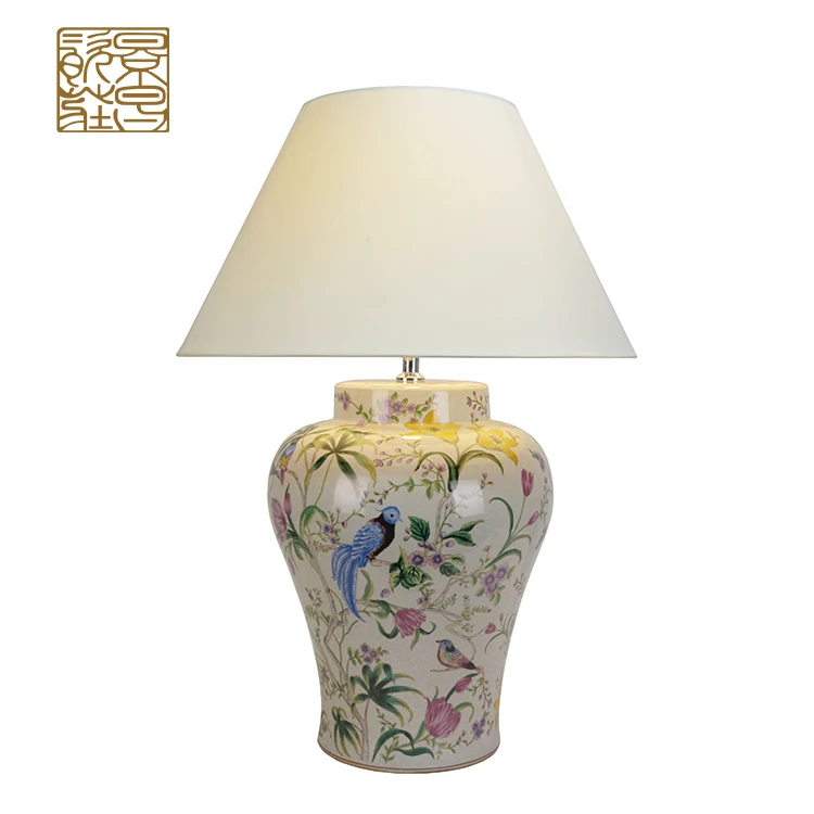 New Arrival wholesale electric led lamp, Guangdong home bedroom bedside creative romantic ceramic table lamp