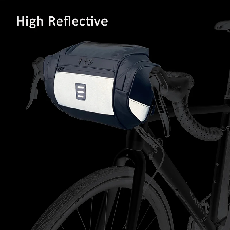 Factory 2024 NEW High Reflective Bicycle Handlebar Bag Cycling Front Pannier 5 Pockets Pouch Shoulder Carry phone holder Bags