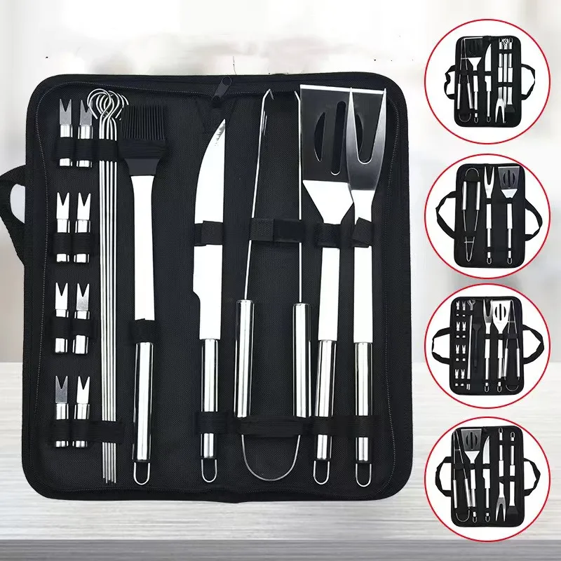 20 Piece Accessory Barbeque Bbq Tool Set Professional Grill The Garden Barbecue Grilling Stainless Steel