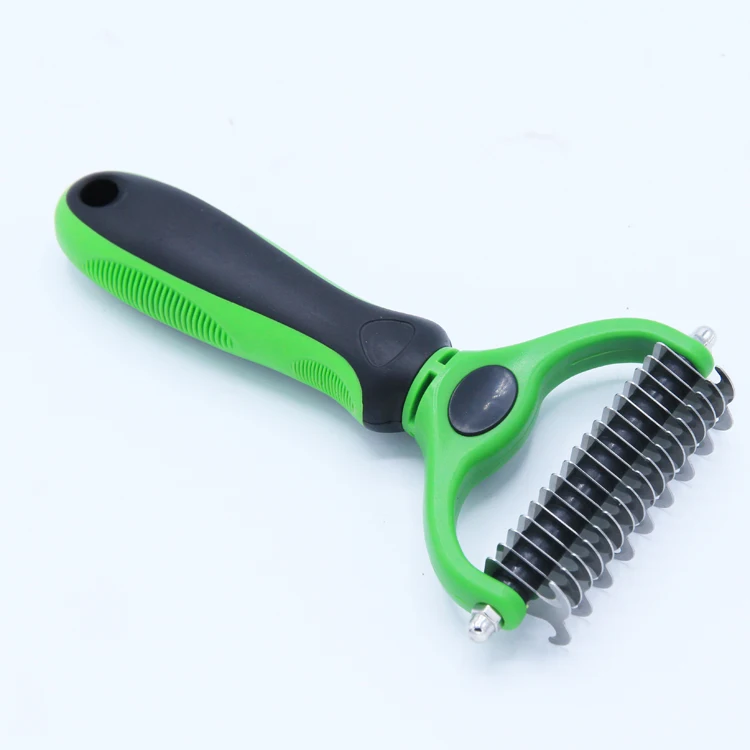 Double Sided Undercoat Rake Comb Stainless Steel Pet Beauty Dog Cat Dematting Comb Hair Removal Cleaning Products for Trimming