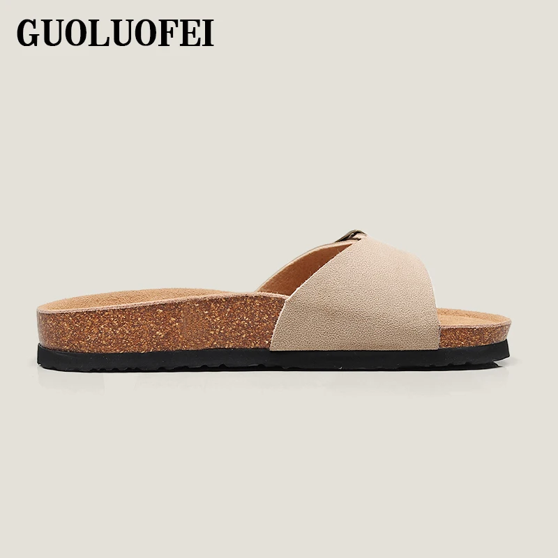 Custom Oem Women Cork Flat Slippers Summer Beach Indoor Outdoor Shoes