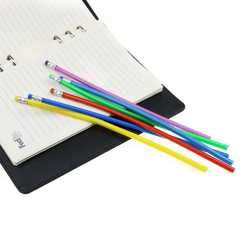 DASHENG Promotional 18cm Soft PVC HB Pencil Funny Bendable Standard Pencil DIY No Wood Non-toxic Flexible Pencil for Children