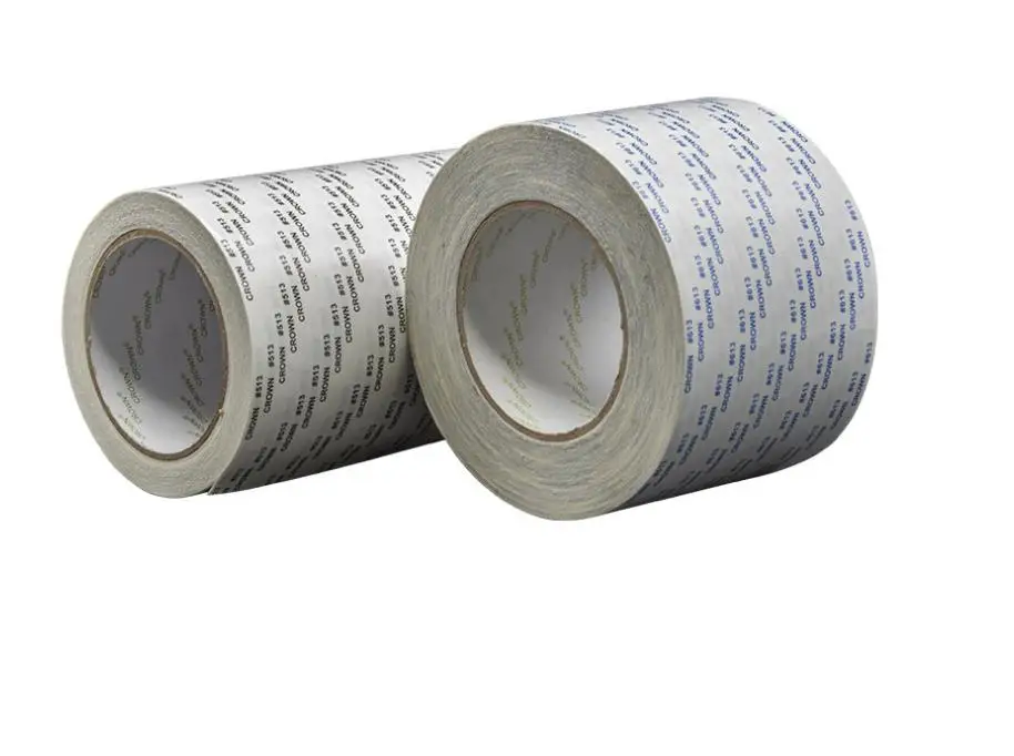 Wholesale crown 513 613 strong high temperature resistant non woven white transparent tissue paper double sided tape