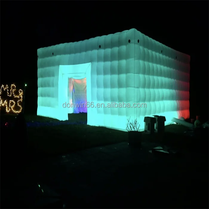 Commercial Black LED Light Disco Bar Inflatable Cube Tent Adults Outdoor Club Parties Backyard Event Inflatable Nightclub 30x30