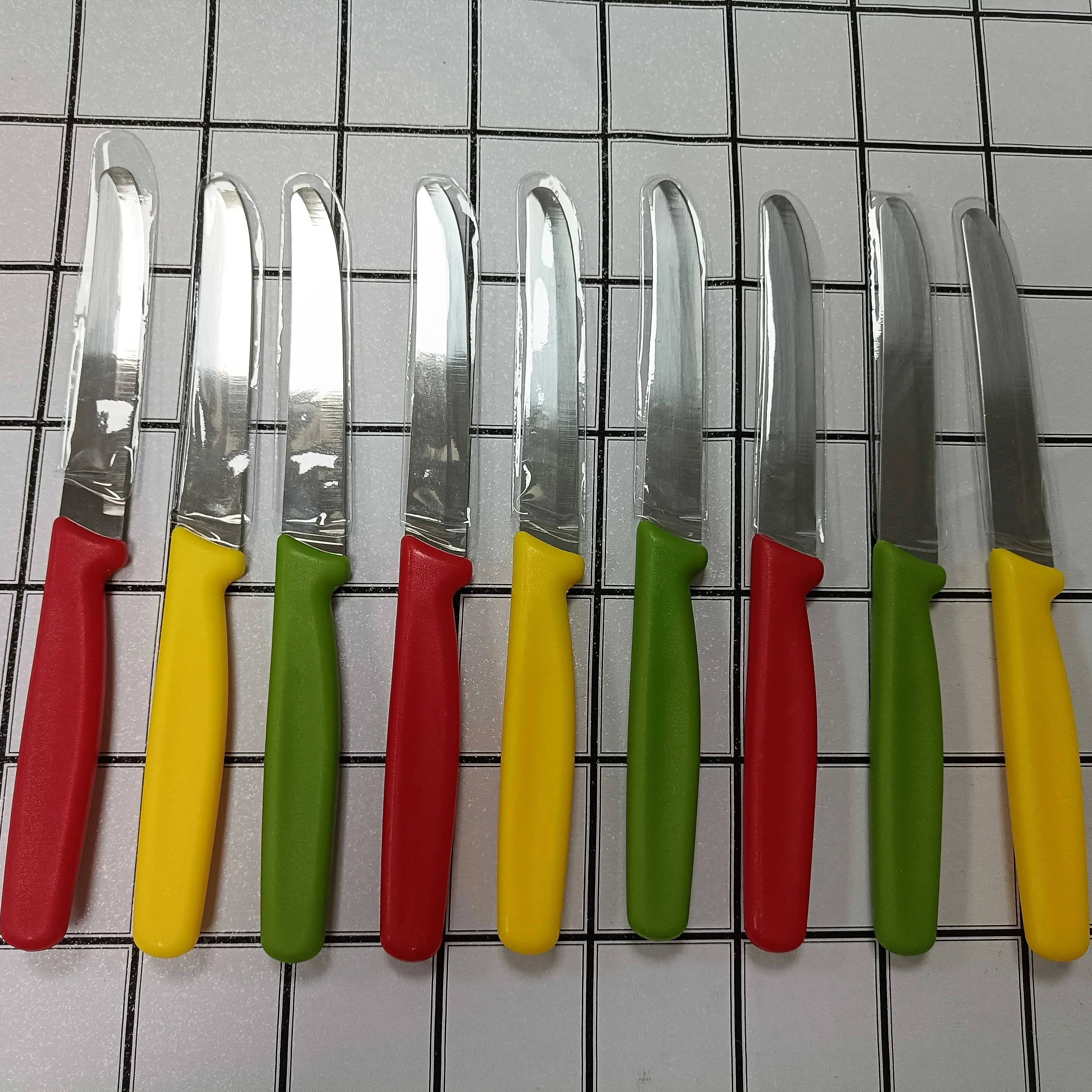 TLDJ10   4 Inch Stainless Steel Cheap Fruit Paring Knife Peeling Knives Vegetable Cutting with Plastic Handle Household Use
